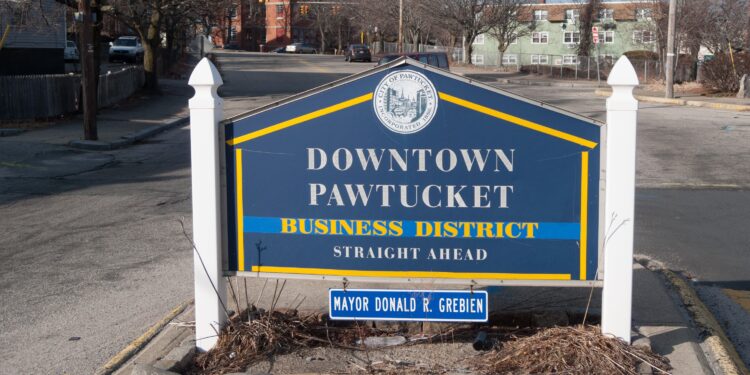 Downtown Pawtucket sign, Rhode Island